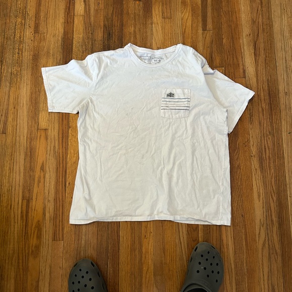 Patagonia Men's Line Logo Ridge Stripe Organic Pocket T-Shirt Large (White) - Picture 1 of 4